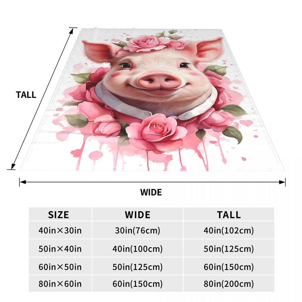 Cute Pig Design For Cute Pig Lovers Blankets Soft Warm Flannel Throw Blanket Plush for Bed Living room Picnic Travel Home Sofa