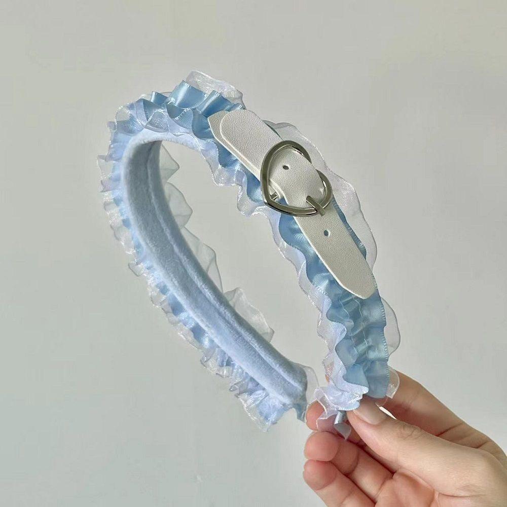Abby Love Headband Goth Punk Leather Buckle Headdress Dark Hair Accessories Lolita Sweet Headband Hair Accessories