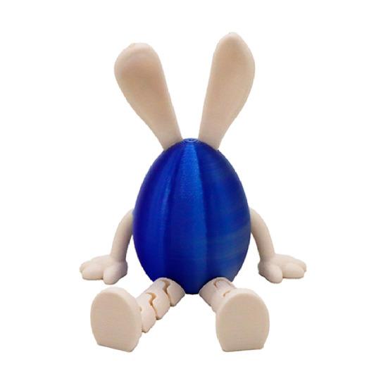 Easter Egg Figurine with Articulated Legs 3D Printed Movable Joints Rabbit Ear Egg Fidget Toy Holiday Party Decoration Ornament