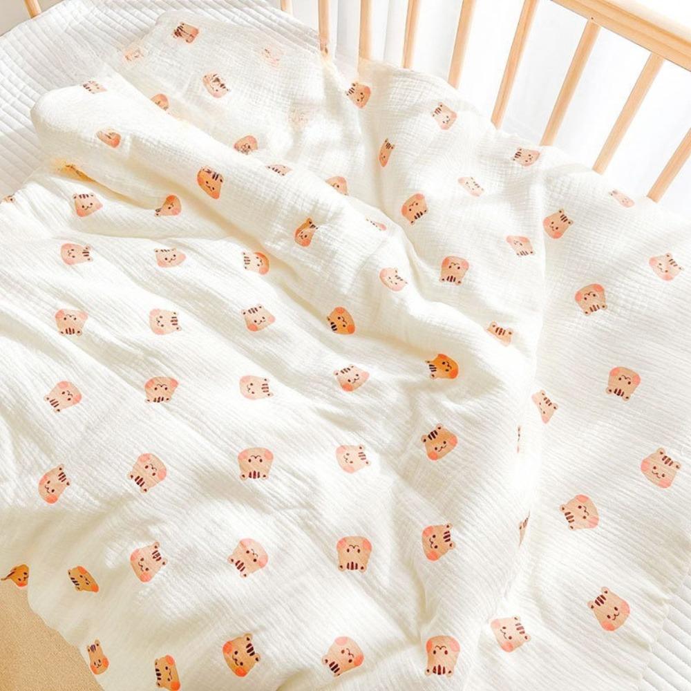 Spring Autumn Thin Baby Swaddle Blanket Cotton Dimple Fabric Delivery Room Essential