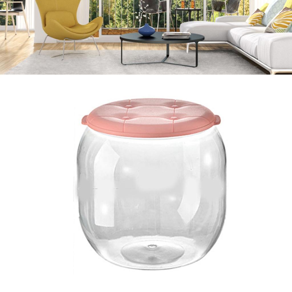 Toy Storage Stool Multipurpose Innovative Round Shape Transparent Storage Stool for Home Living