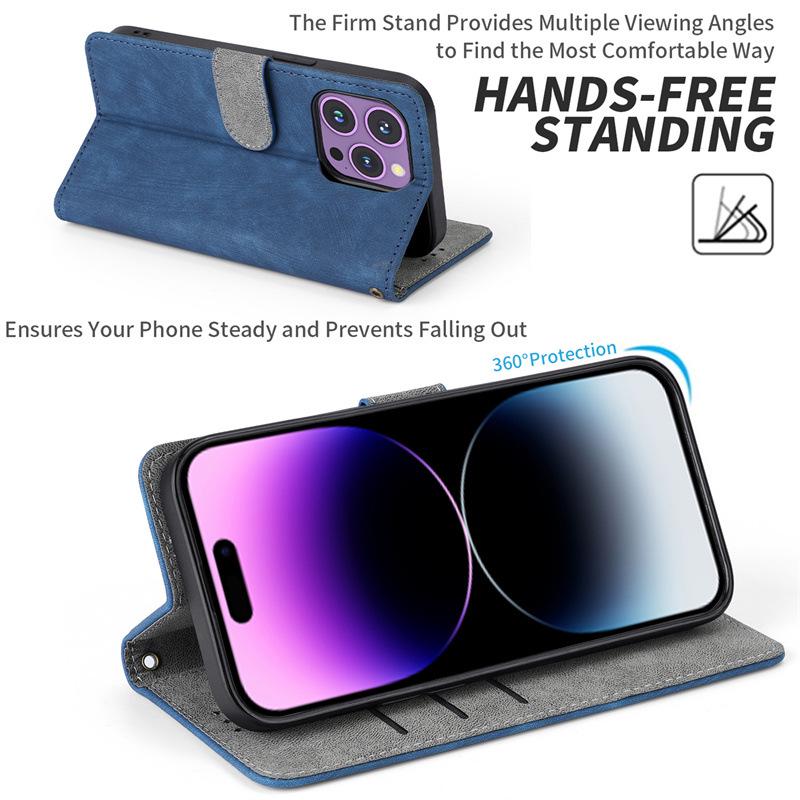 Sharp Aquos Wish5/Wish4 Anti-Theft Leather Flip Case with Card Holder & Protective Shell