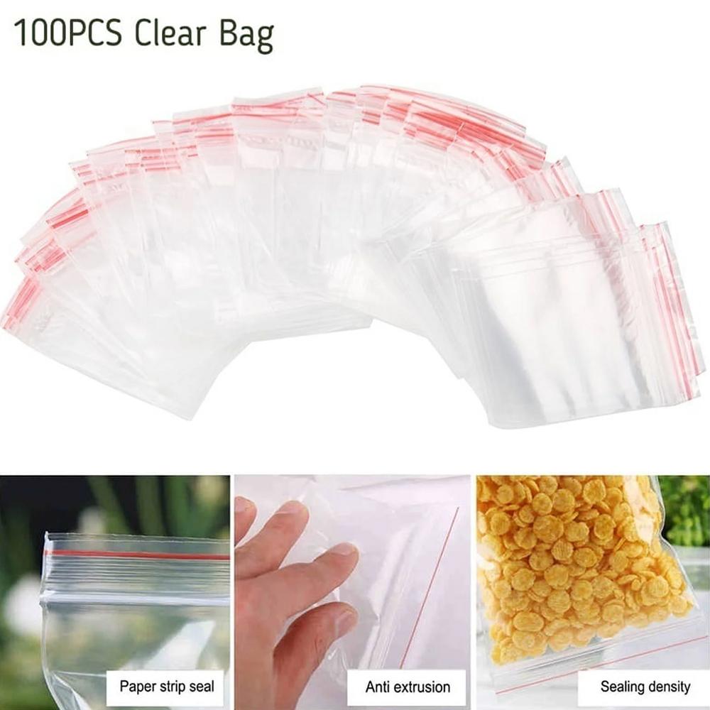 100pcs Transparent Self-sealing Plastic Bags For Gifts Transparent Candy Jewelry Self-adhesive B9Y8