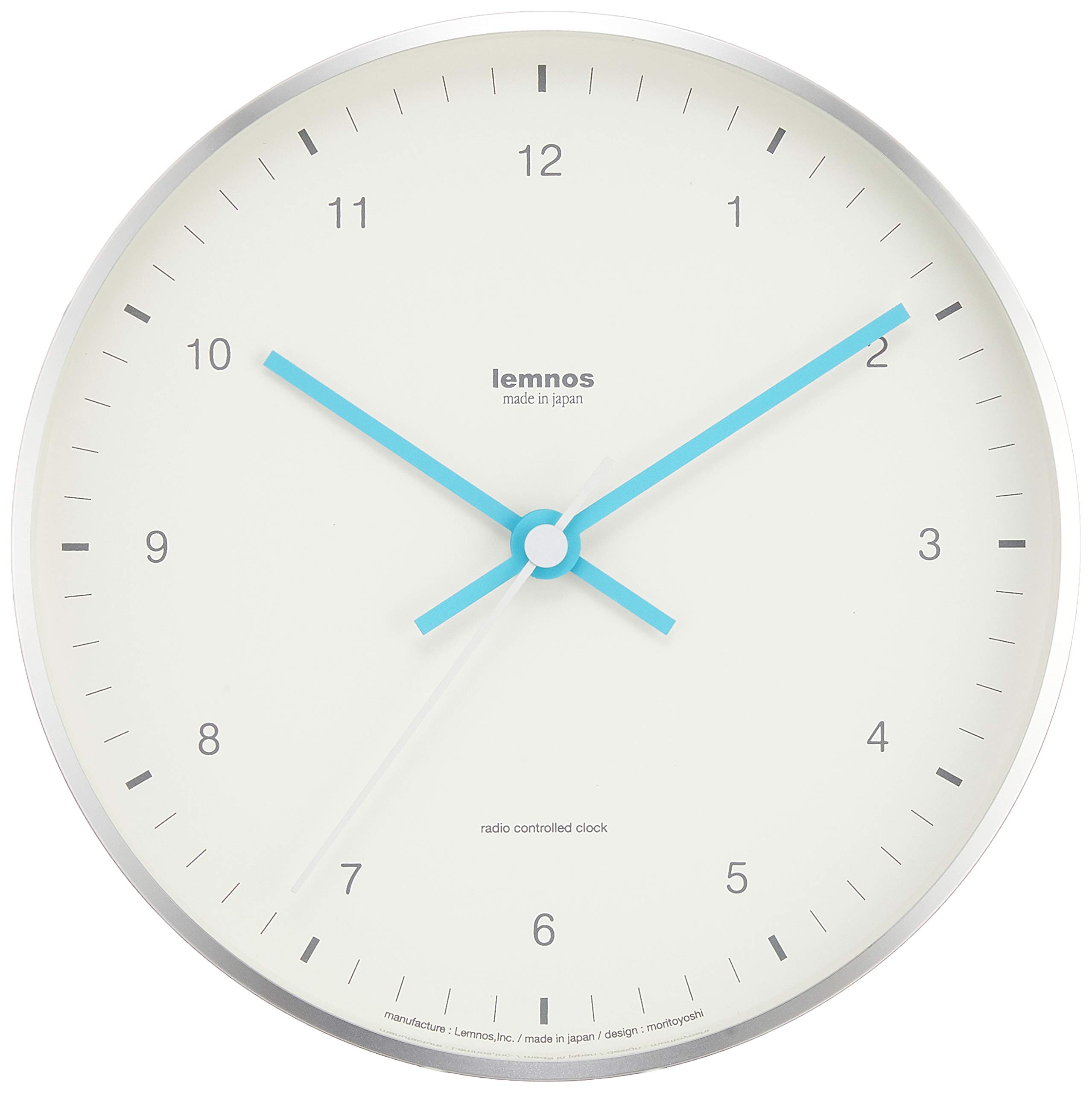 

Lemnos Analog Light Blue White Radio-Controlled Wall/Desk Clock, Aluminum, (MIZUIRO LC07-06 WH) белый
