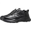CARTELO Men's Leather Shoes, Fashionable Sports Cowhide Men's Shoes, Thick-Soled Lace-Up Business Casual Shoes, 5710 Black, Size 40