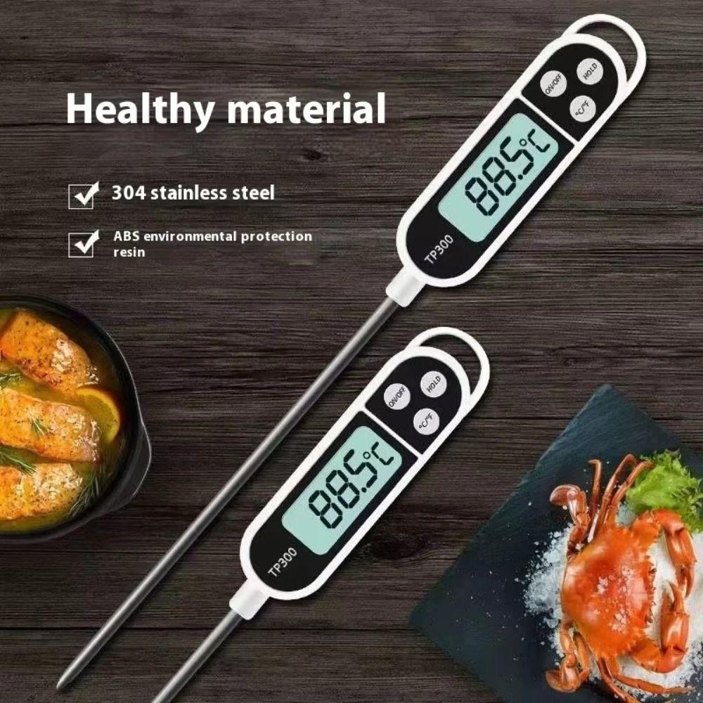 Electronic Display Digital Food Thermometer Stainless Steel Long Probe Food Probe Meat