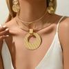Qiao Jin Fashion Geometric Niche Design American Style Light Luxury Necklace Earrings Simple Exaggerated Women's Collar