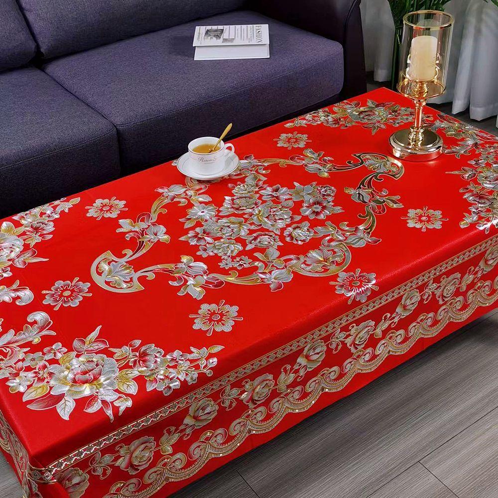 Waterproof, Oil-Proof And Anti-Scalding Coffee Table Tablecloth Leave-In Rectangular Household Living Room European Special Tablecloth Large