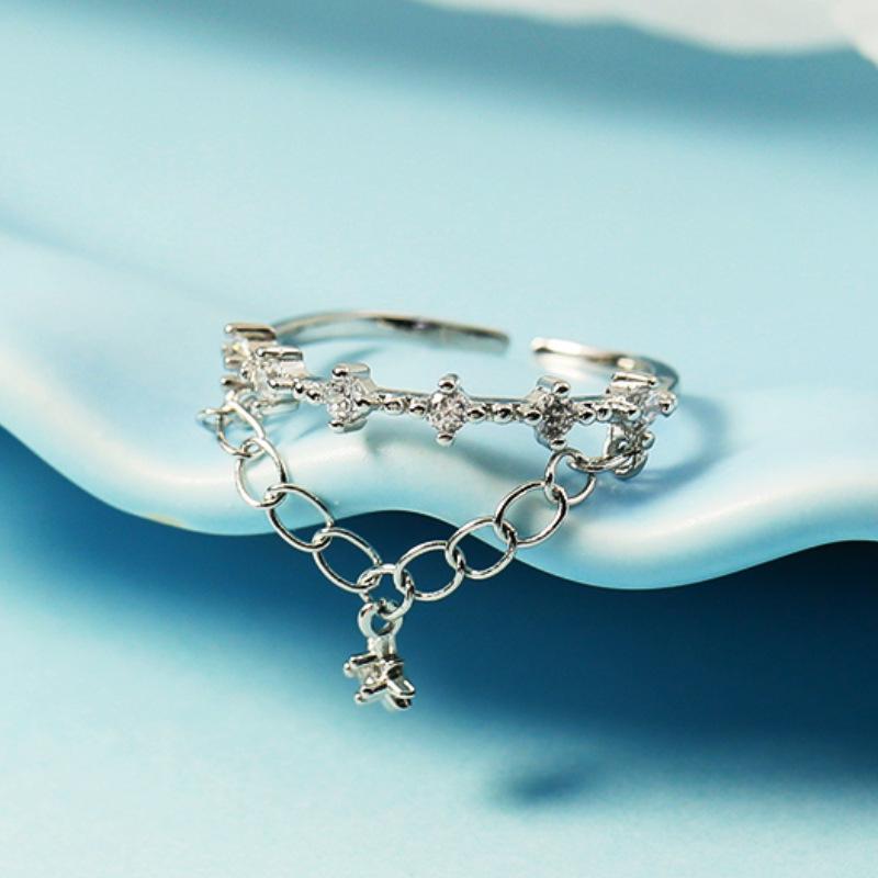 925 Sterling Silver Plated Sun Moon Sunflower Heart Rings for Women Original Flower Wedding Crystal Luxury Jewelry R5375