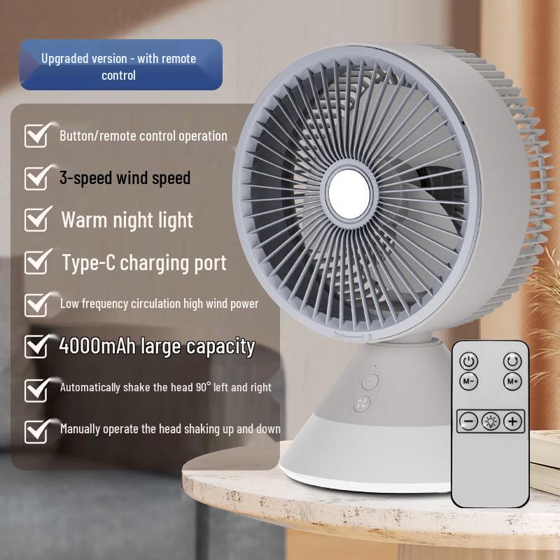 

Jiaxiu Smart Oscillating Desktop Fan with Night Light