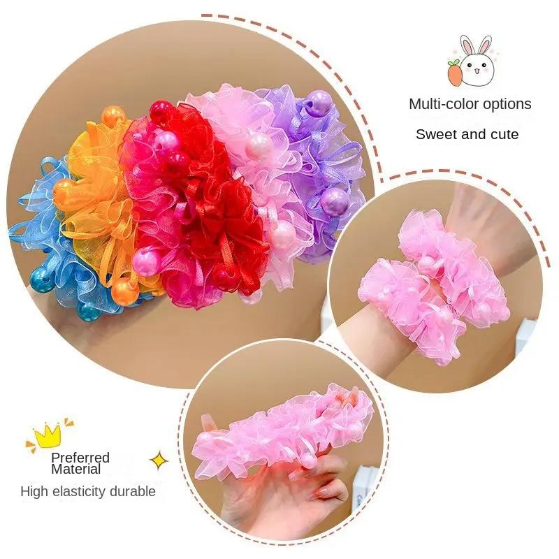 New Girl Ballet Head Flower Cute Handmade Children's Hair Circles Performance Flower Princess Headwear   Elastic Hair Bands