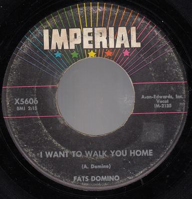 7inch Record FATS DOMINO - I Want To Walk You Home / I'm Gonna X5606 Imperial 1959 US Rock Used