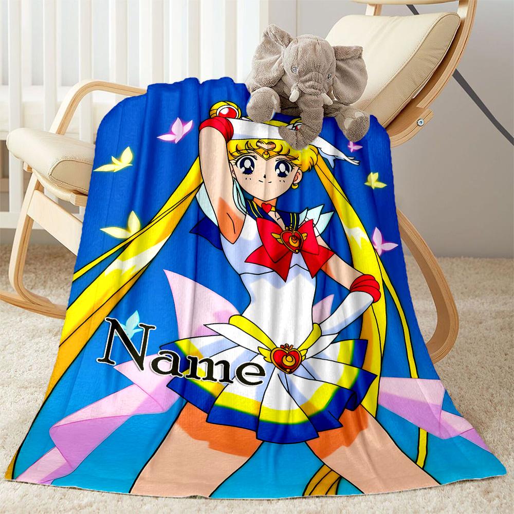 Sailor Moon Power Blanket Comfortable Suitable for Picnics Seaside Couch for All Occasions Digital Print Gift for Travel Home Birthdays