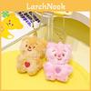 Adorable Jinnew Cream Bear Plush Keychain Brown And Pink Couples Gift Accessory