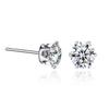 "Crown Stainless Steel Zircon Six-Claw Earrings - Titanium Ear Bone Studs for Women"