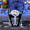 Lightweight Carrying Bag Halloween Trick or Treat Bucket for Kids, Pumpkin Face Ghost Bat Cat Role Play Props Candy Snack Basket, Holder with
