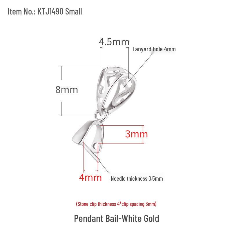

18K Electroplated S925 Silver Pendant Clasp for Women s Jewelry, Empty Setting Safety Buckle with Amber Clip S925 Silver