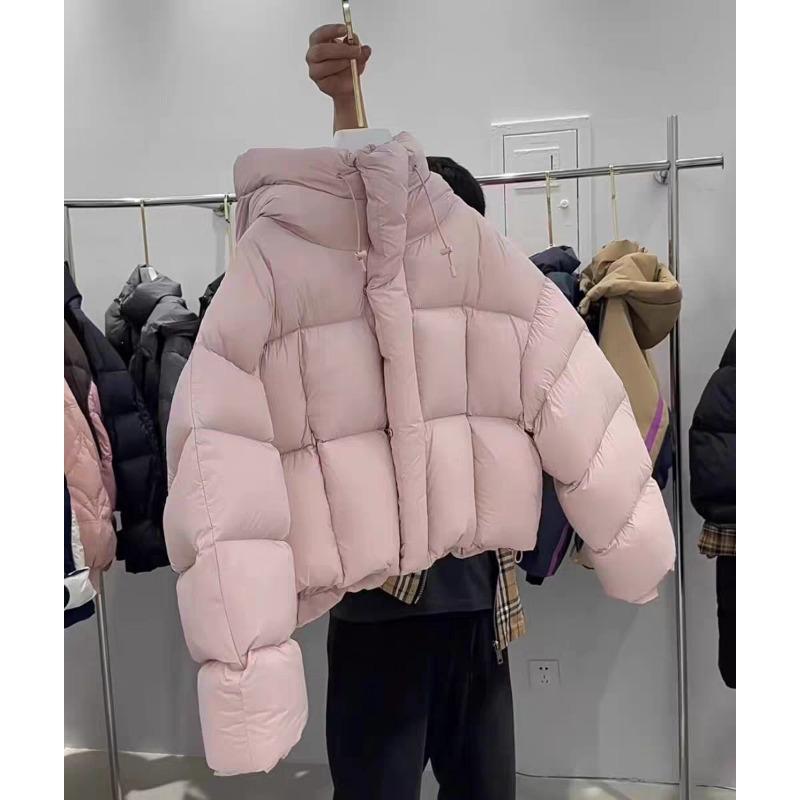 

Short down jacket women s new winter white duck down thickened puff bread jacket Kendou style Maillard jacket M (120-75kg wearable) розовый