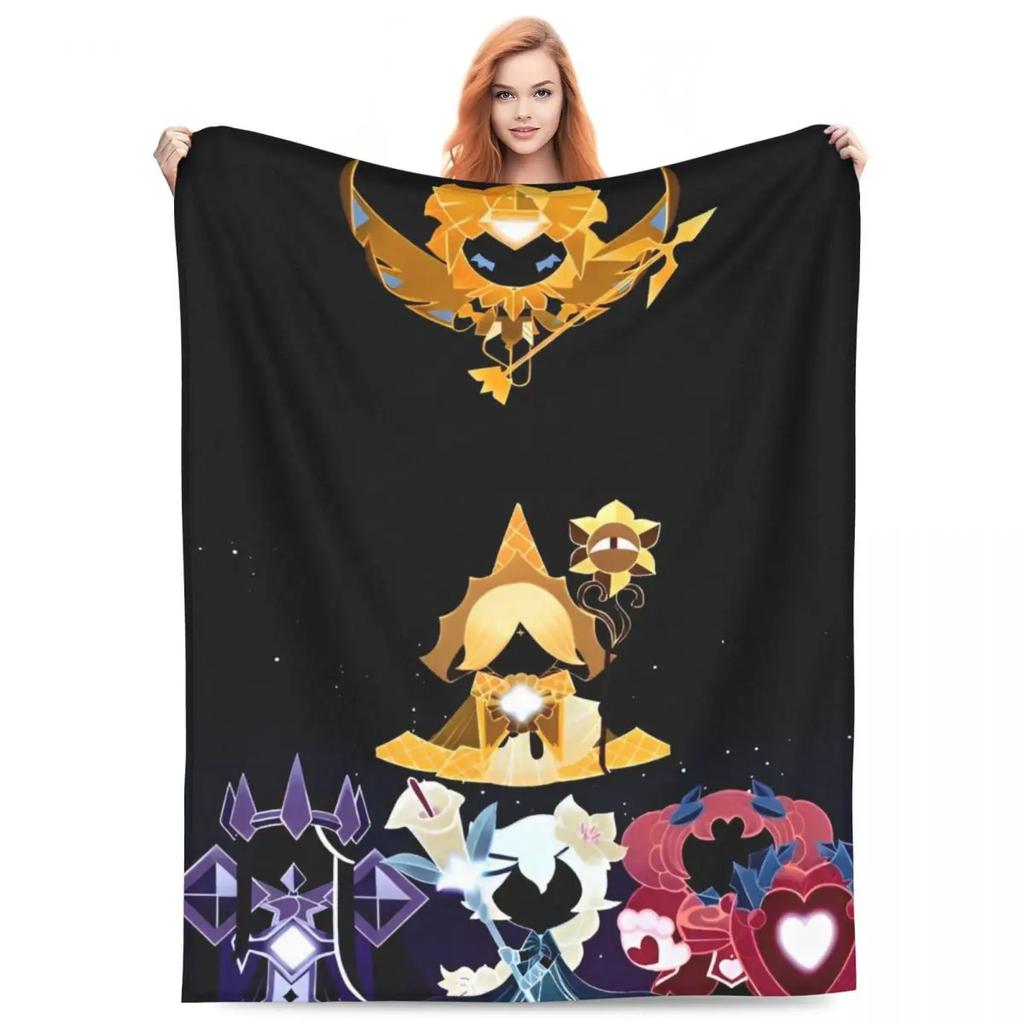 Cookie Run Kingdom Fleece Throw Blankets Action Gacha Game Blanket for Bed Couch Super Warm Bedding Throws