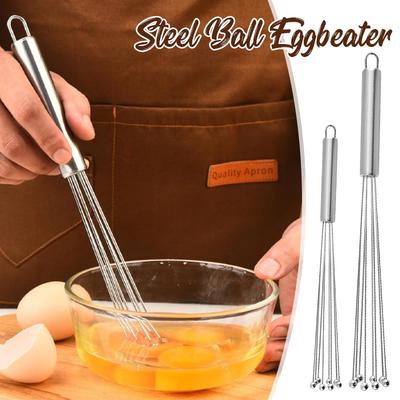 Stainless Steel Ball Egg Beater Manual Mixer Handheld Cream Mixing Egg Whisk Kitchen Cooking Baking Gadgets Multi-purpose