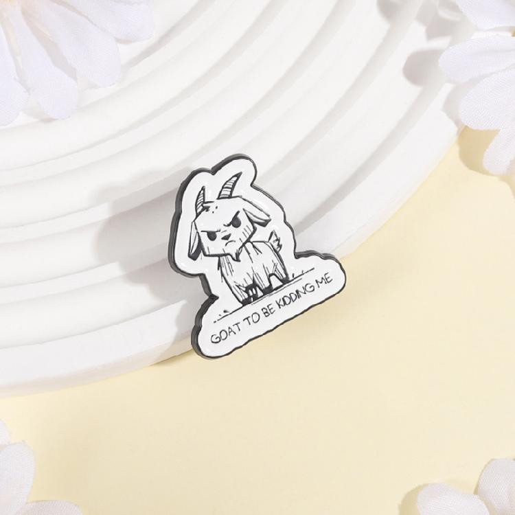 Lightweight Funny Goat Shaped Alloy Brooch Pin Cool Accessory for Clothing Bags Hats Animal Jewelry Gift