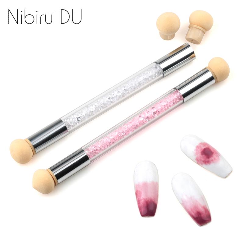 

Nibiru DU Nail Art Двусторонние градиентные кисти Акриловая ручка со стразами Кисть для дизайна ногтей Инструмент для дизайна ногтей