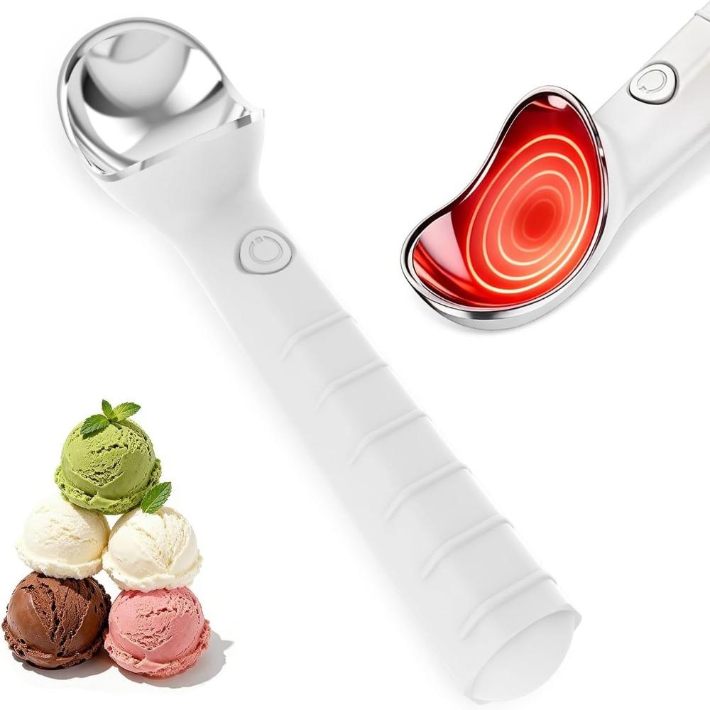 

Rechargeable Heated Ice Cream Scoop Adjust Temperature Easy to Clean Electric Ice Cream Scooper Rapid Heating Ice Cream Gadgets чорний