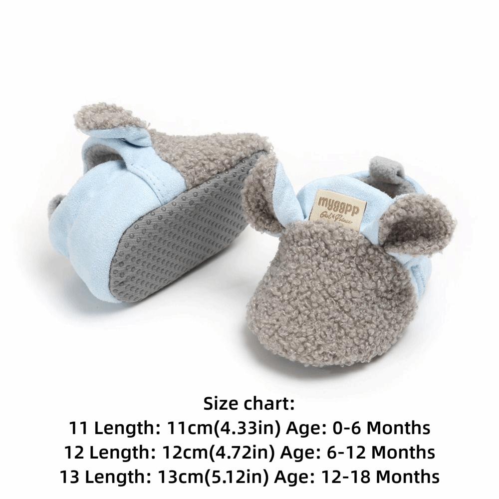 Soft Baby Crib Shoes Non-Slip Sole Baby Walking Shoes Cartoon Newborn Baby Booties Winter