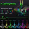 Lanxinda EB01-B Gaming Headset Stand with RGB Lighting USB Control Dual USB Ports ABS Material Neon Bulbs