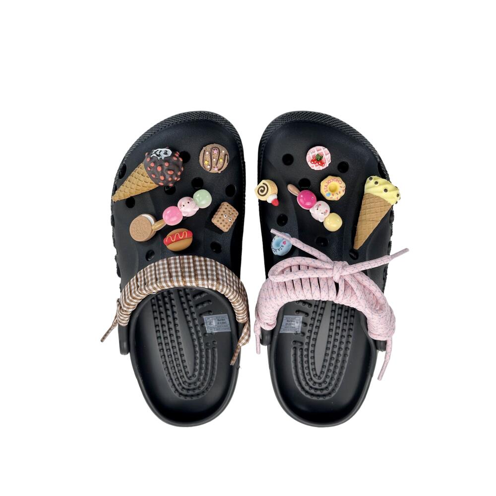 Crocs Baya Classic clog EVA Afternoon Dessert Beya Cute Ice Cream Hole Shoes Unisex Style Black