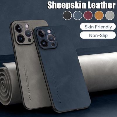 Luxury Sheepskin Leather Anti Scratch Phone Case for iPhone 15 14 Plus 13 12 11 Pro Max XS MAX for Samsung S24 S23 S22 S21 S20 Ultra Plus A14 A54 A53