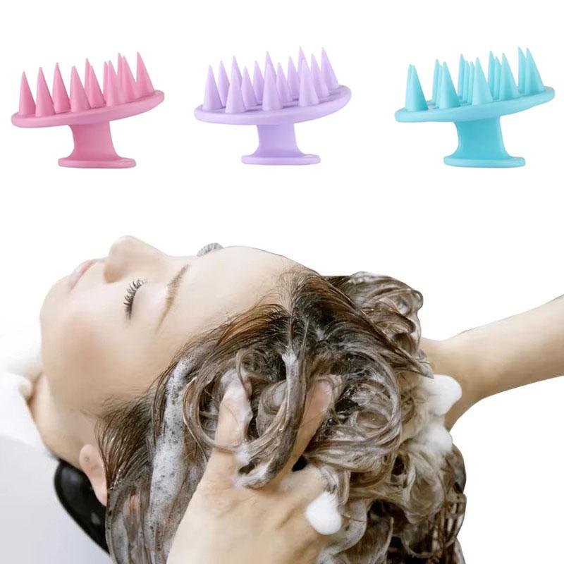 1pc Portable Silicone Head Massage Brush, Deep Cleansing Scalp and Hair Care Brush, Massage Shampoo Brush, Shower Brush