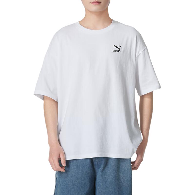 PUMA T Shirts Unisex White Crew Neck Moderate 627004-02