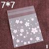 100pcs Pink Transparent Cherry Blossoms Mini Self Adhesive Scrub Opp Bags DIY