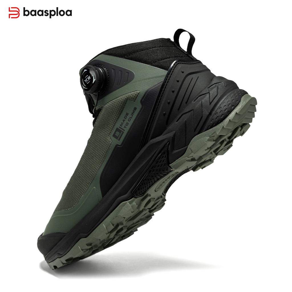 Baasploa Men's Autumn/Winter Outdoor Mountaineering Shoes and Boots Anti slip, Warm and Comfortable, Autumn/Winter Men's Shoes Promotion