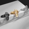 Stainless Steel Retro Palm Skull Adjustable Ring for Men and Women Fashionable Hip Hop Rock Halloween Jewelry Gift