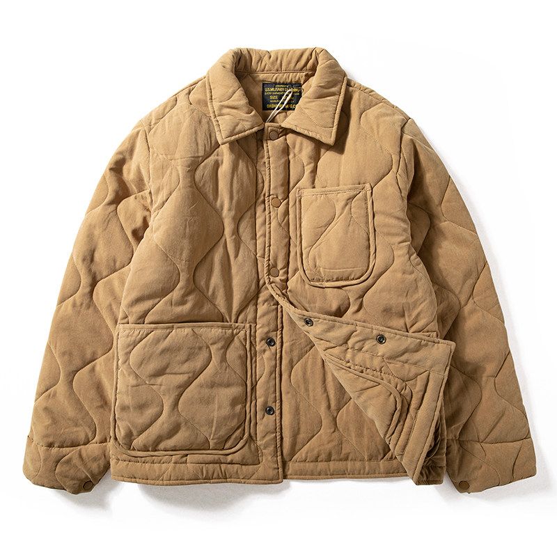 Cotton-Padded Coat Men 2024 New Arrival Winter Thermal Quilted Polo Collar Jacket Suede Casual Silk Cotton-Padded Coat Winter Clothing Coat