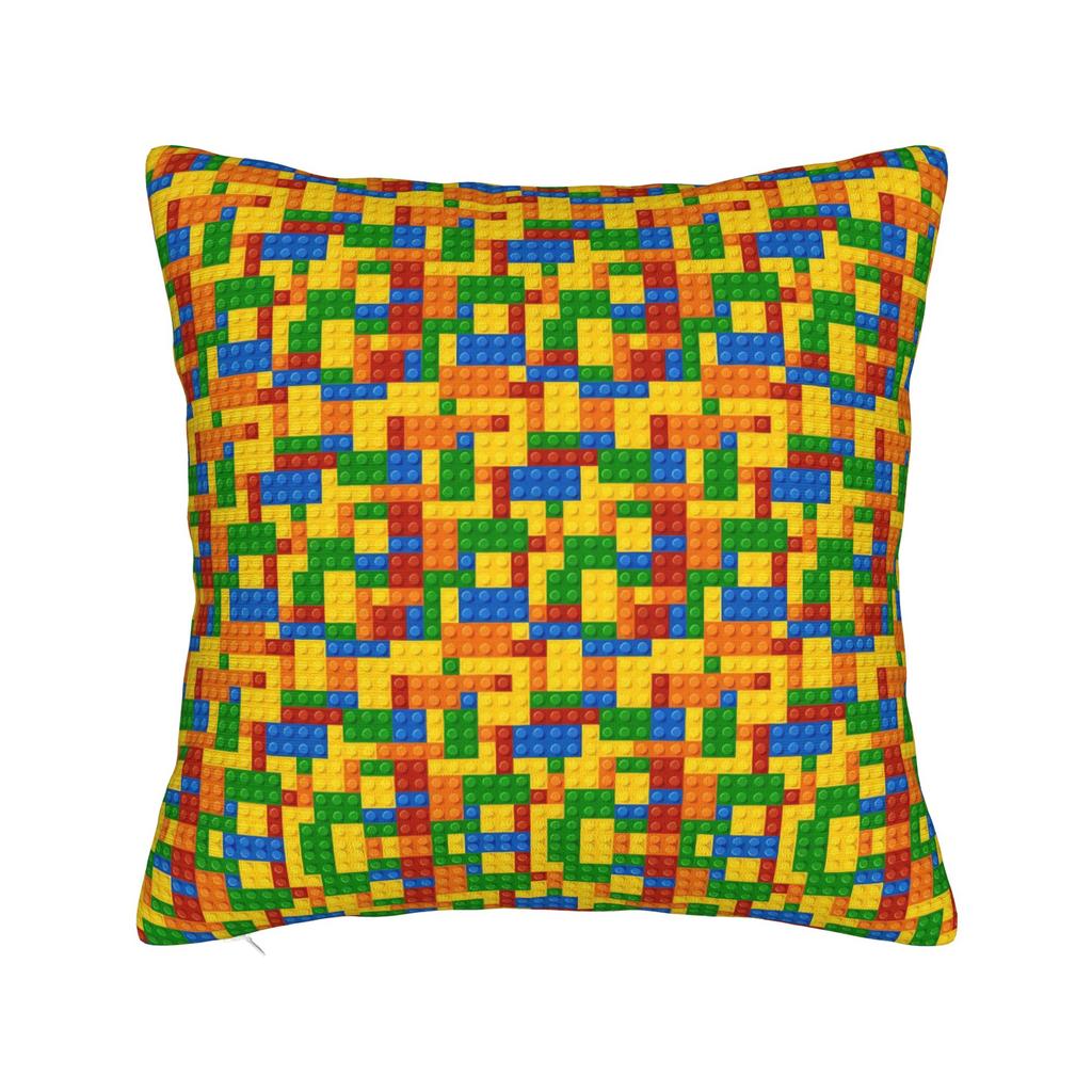 Rainbow Building Blocks Pattern Pillow Cover Soft Cushion Cover Morden Pillow Case For Living Room Bed Chair