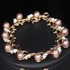 Elegant European & American Pearl Bracelet: Delicate Gold Bangle for Women – Luxurious Bridal Accessory