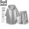 Men's Summer Ice-Feel Hooded T-Shirt & Shorts Set