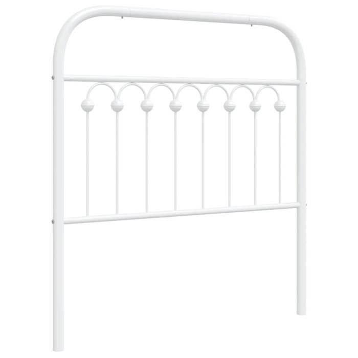 VidaXL Tête de lit métal blanc 90 cm, tête de lit en métal, tête de lit haute, tête de lit pour lit simple, tête de lit 376677