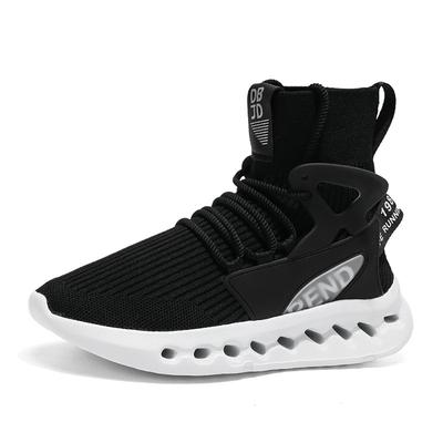 Men's High-Top Summer Casual Sneaker Cross-Border Socks Shoes Lace-Up Luxury Basketball Design Plus Size Canvas Rubber