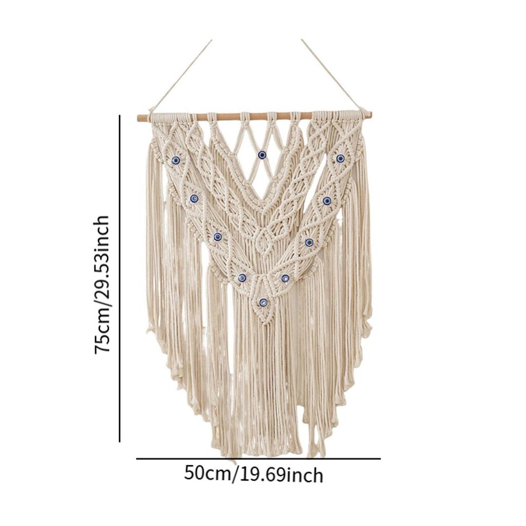 Macrame Woven Wall Hanging Birthday Gift Bohemian Tassel Beautiful Tapestry Pendant for Apartment Nursery Bedroom Dorm Party