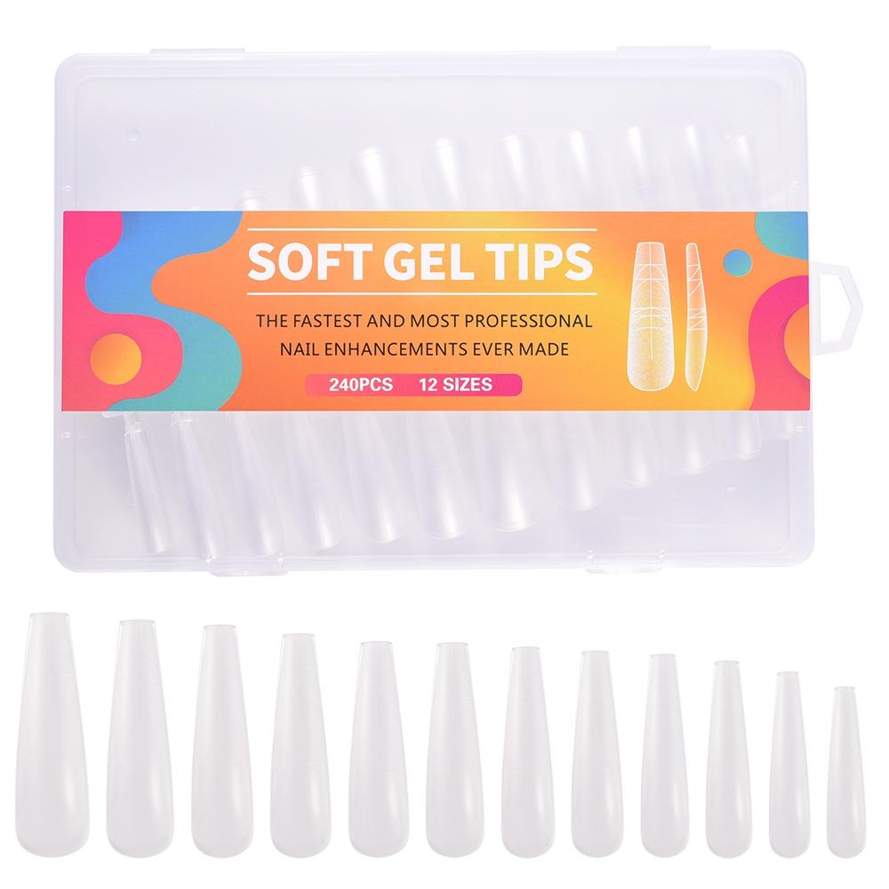 

240 шт. типсы с вспомогательными линиями матовые прозрачные накладные ногти направляющие линии накладные типсы полное покрытие гроб/квадрат/круглый/овальный чистый