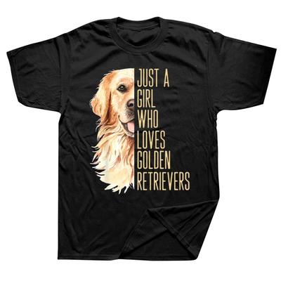 Niedlicher Golden Retriever Nur ein Mädchen, das Goldens liebt T-Shirt Grafik Baumwolle Streetwear Kurzarm Geburtstagsgeschenke Sommer T-Shirt
