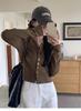 Women's Korean Style V-Neck Button-Down Cardigan Sweater - Autumn/Winter Fashion Knit Outerwear
