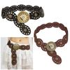 Artistic Metal Embellished Waist Belt Breathable PU Leather Accessory For