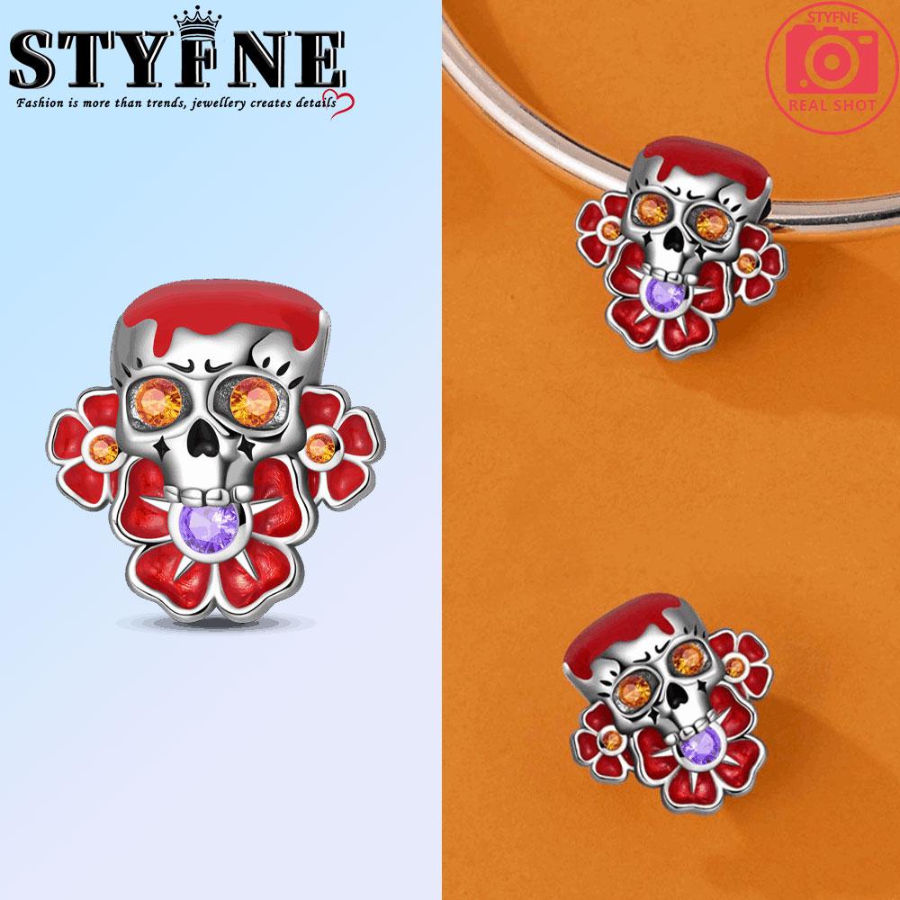 Copper Halloween Black Magic Hat Spider Bat Skull Charms Beads Pendant For Original Bracelet Woman Girl Jewelry