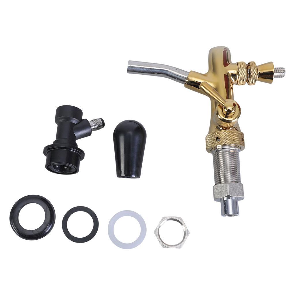 Beer Brewing Couplers Beer Kegs Dispenser Draft Beer Tap Adjustable Flows Control Switchs Brass Texture for Beer