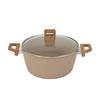 Nonstick Stone-Coated Aluminum Cookware Set Induction Stove - 4-Piece Frying Pan Milk Pot Soup With Glass Lid